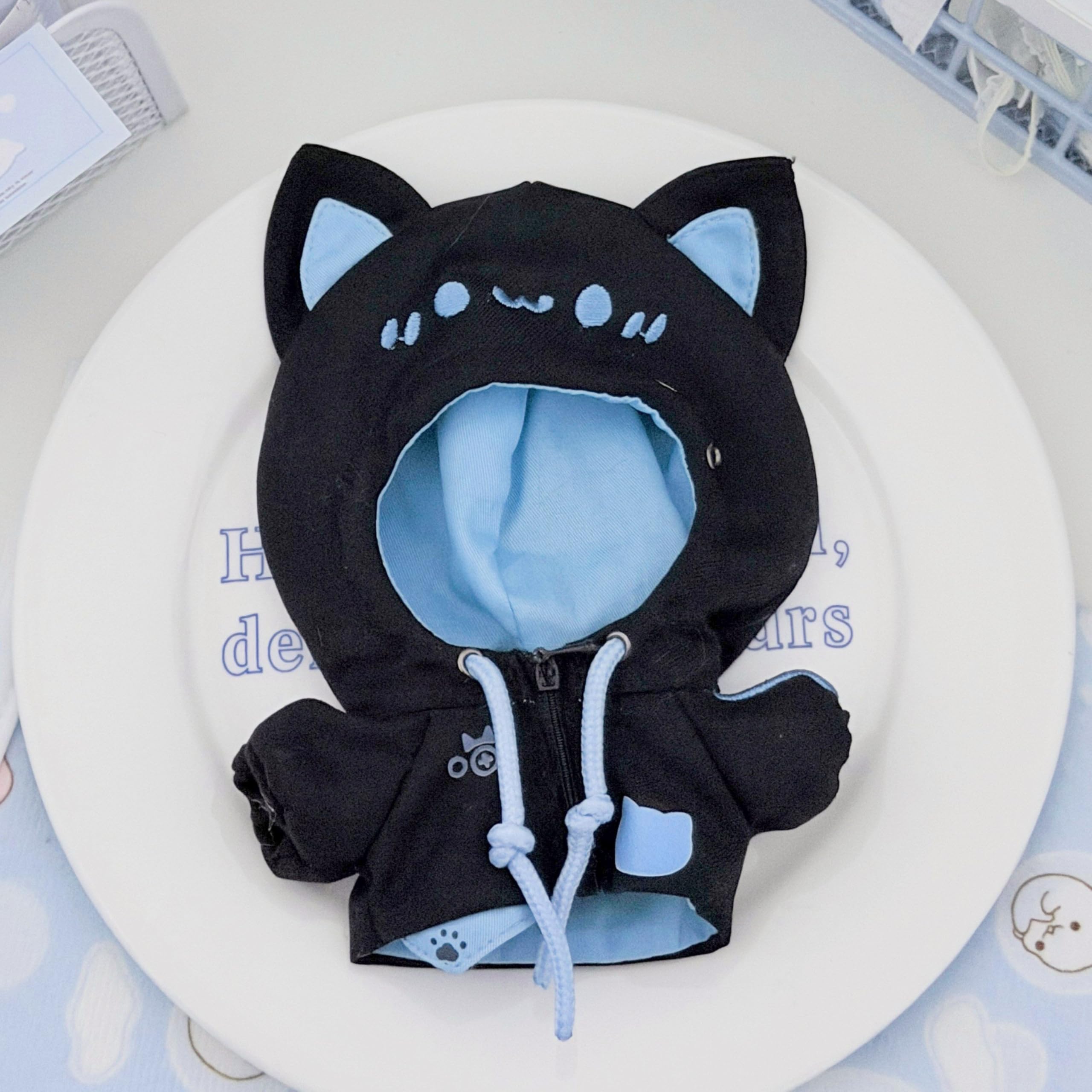 Amazon.co.jp: [Dokuichigo] 6色 ぬい服 10cm 猫耳フードパーカー