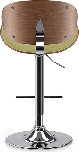 Miniatura 8 de SIMPLIHOME Marana - Taburete de barra de 33 pulgadas de ancho de mediados de siglo de madera curvada de altura ajustable con elevación de gas en