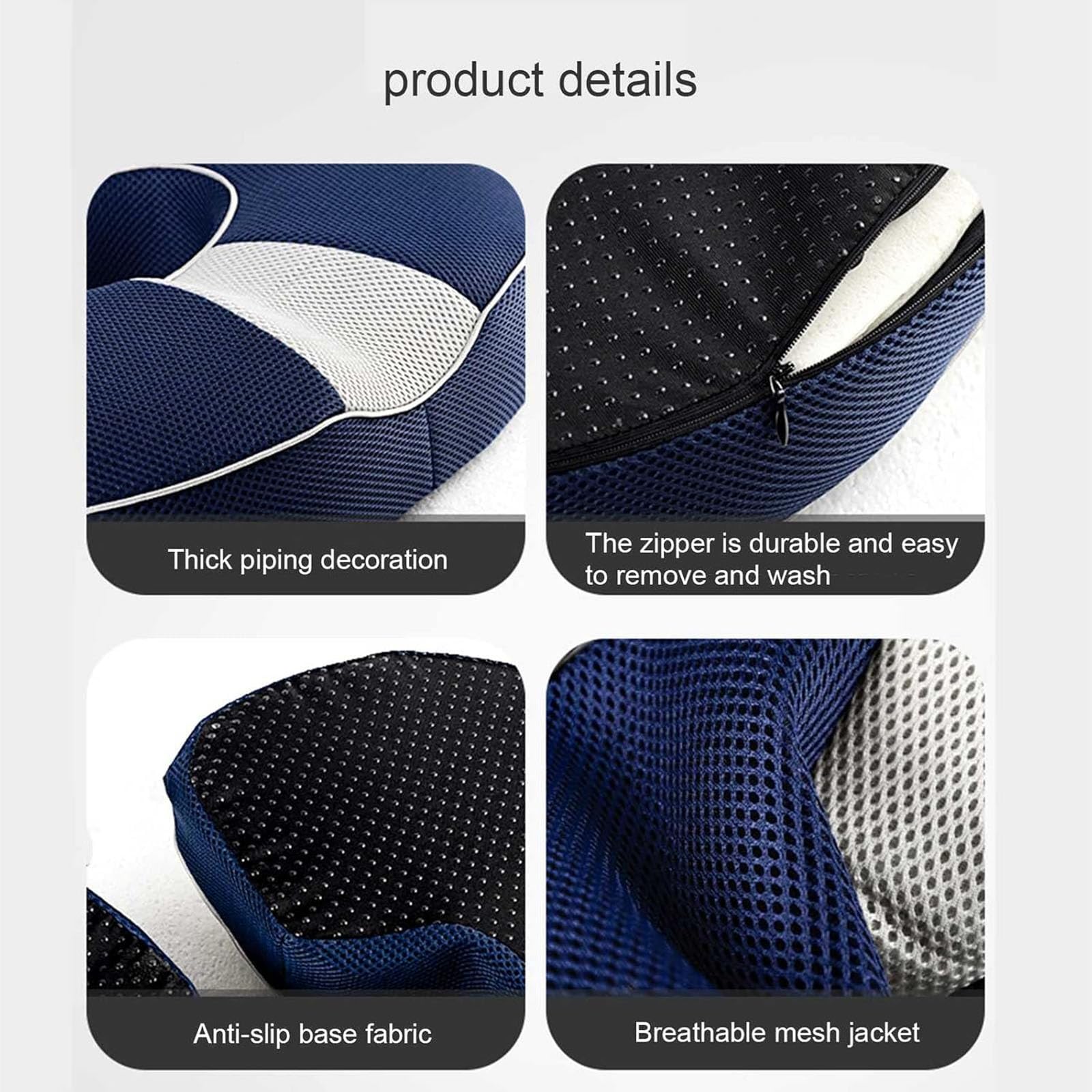 Cuscino del Sedile per Emorroidi Ortopediche Portatile, Cuscino Ergonomico per La Prostata, Cuscino per Ciambella in Memory Foam per Coccige,C
