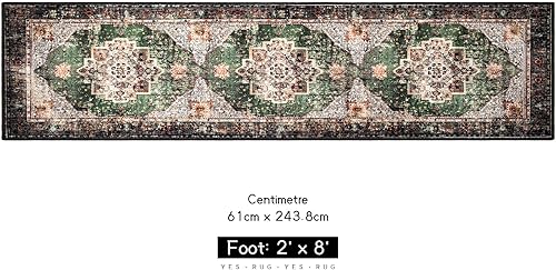 Vista 57 de Alfombras pequeñas de 2 x 3 pulgadas para entrada, alfombra bohemia verde para baño, pasillo, alfombra de cocina vintage, antideslizante, lavable
