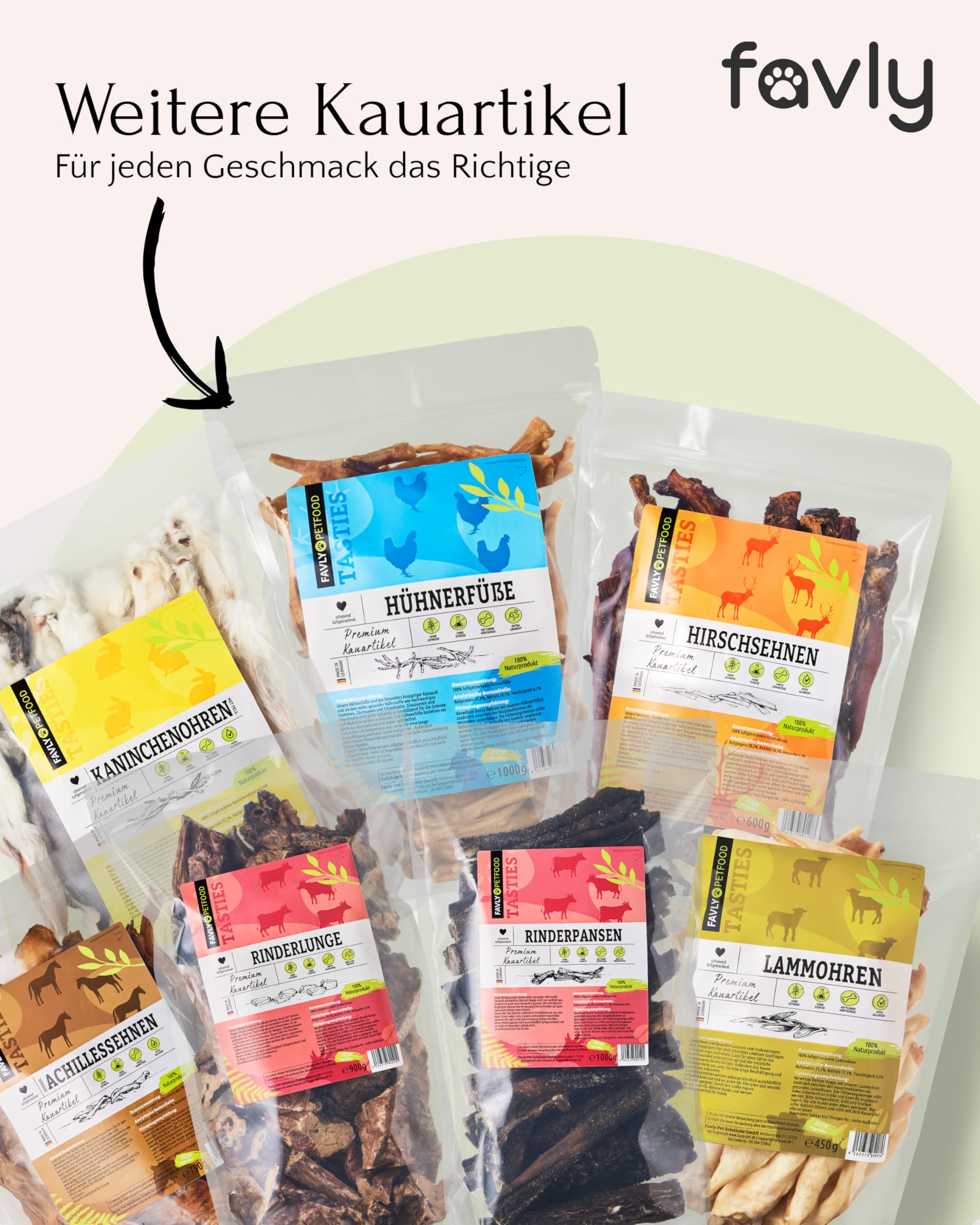 FAVLY – Premium Lammohren 2x450g für Hunde – luftgetrockneter Kauartikel zur Zahnpflege – 100% natürlicher Hundekausnack ohne Zusätze – besonders gut verträglich & hypoallergen