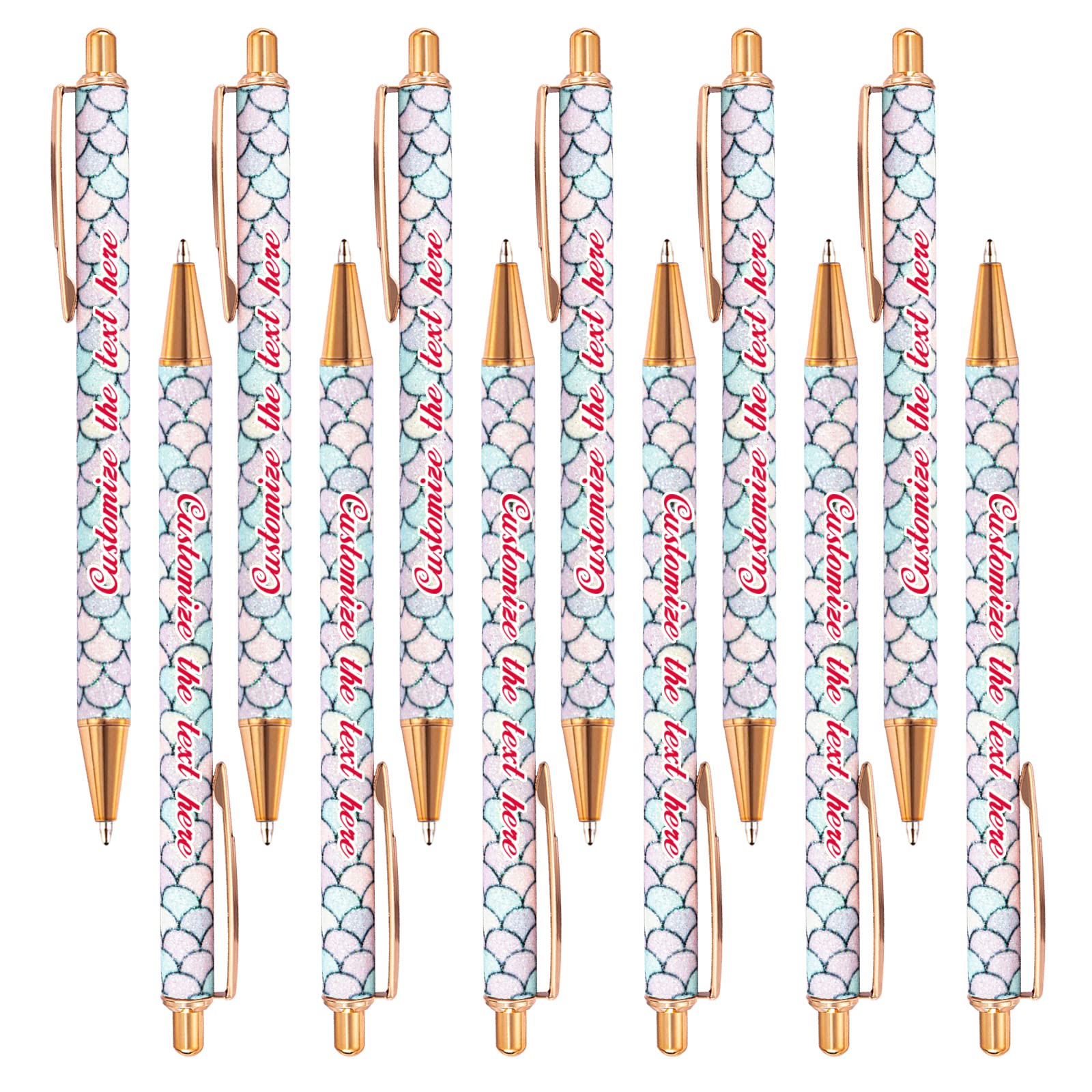 Custom Ballpoint Pen with Text - Personalized Ballpoint Pen for Girls - Black Ink Pen - Clear Handwriting - Cute Glitter Pen for Teacher, Classmate - Pretty Metal Pen - Stunning Writing Gift - 120PCS