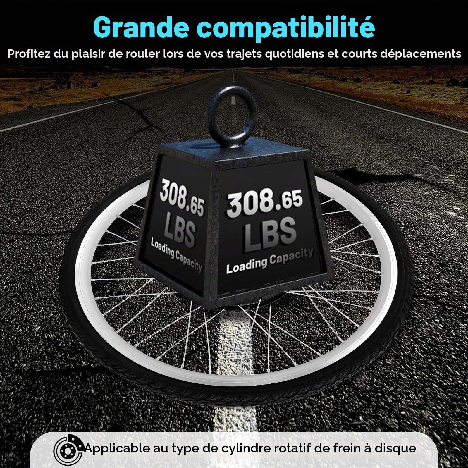 Kit de conversion de vélo électrique 26" 48 V 1000 W pour roue arrière, avec écran LCD, capteur PAS, frein à disque, contrôleur intégré, moteur moyeu sans balais