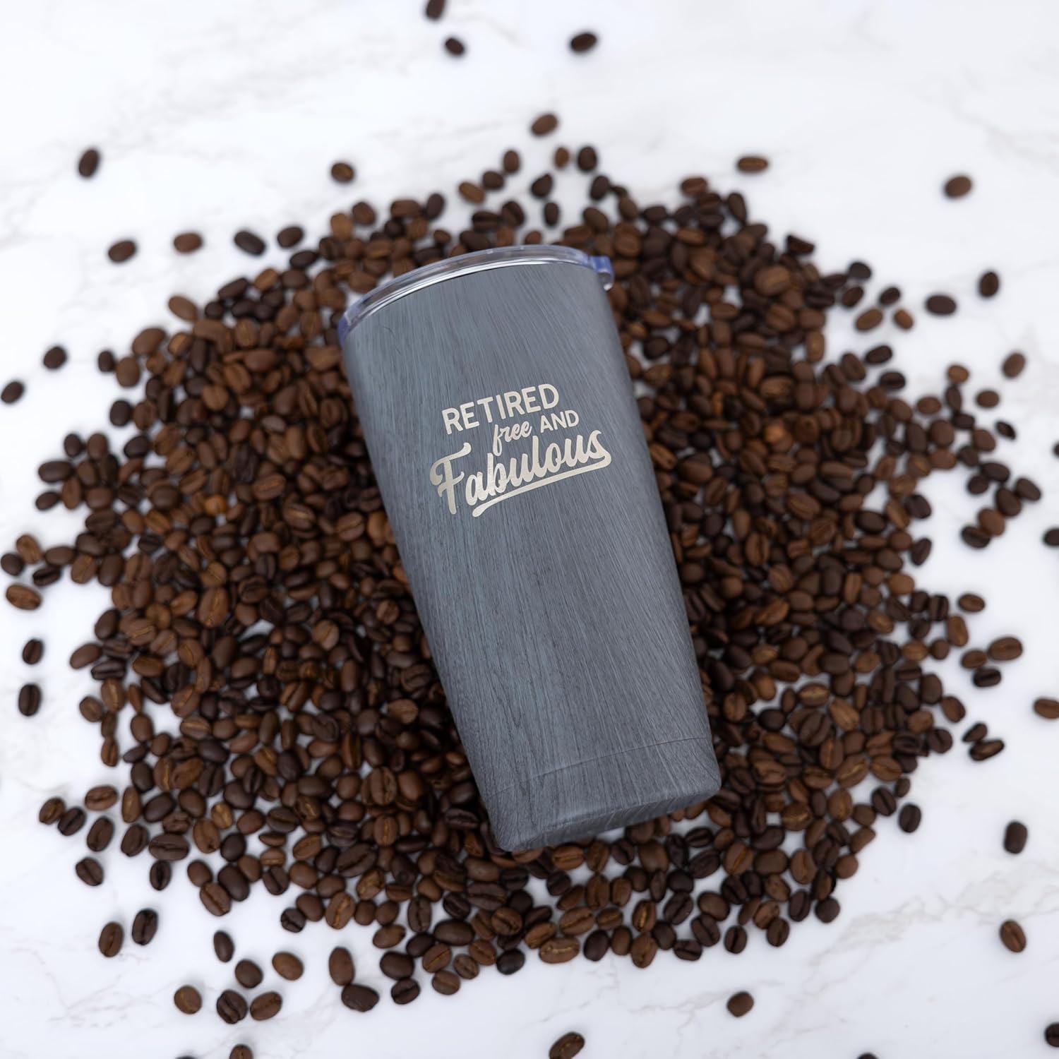 Pavilion Gift Company - Retired Free And Fabulous - 20 Oz 592 mL Travel Tumbler Coffee Mug Tea Cup Drinkware With Slide Open Lid Women For Her Men For Him Retiring Retirement Coworker Present Gift - Image 5