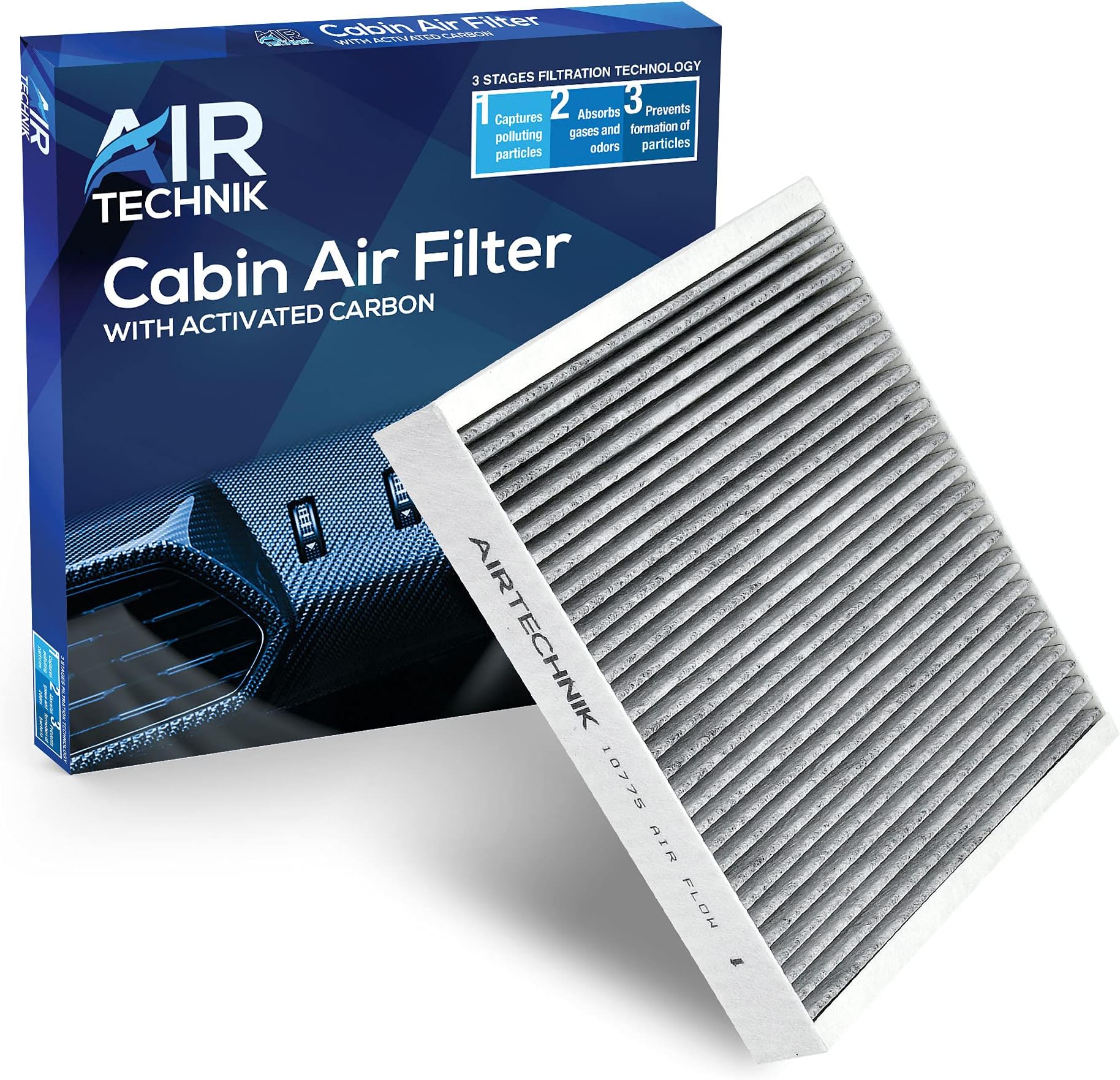 AirTechnik CF10775 Cabin Air Filter w/Activated Carbon | Fits Select 2010-2022 Buick, Cadillac, Chevy and Saab Models - 13271190