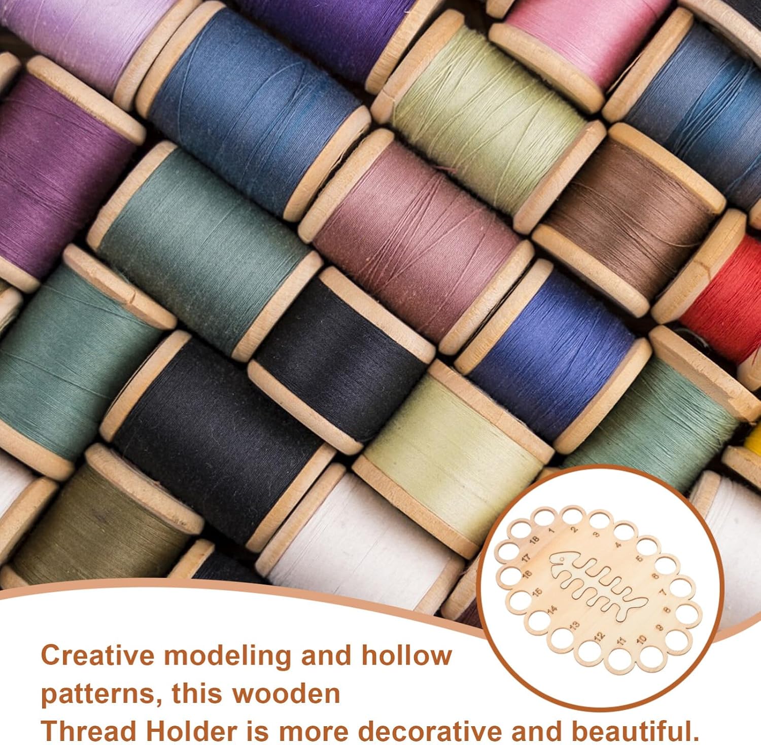 EXCEART 4pcs Wooden Thread Organizer for Embroidery Floss Hollow Storage Board Cartoon Patterns for Cross and Sewing Projects