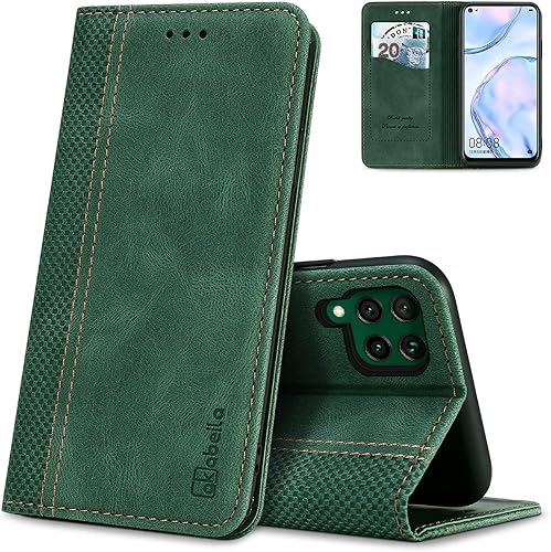 AKABEILA Funda para Huawei P40 Lite de piel sintética de lujo con tapa para Huawei Nova 6 SENova 7i Folio Wallet Case para mujeres y hombres con