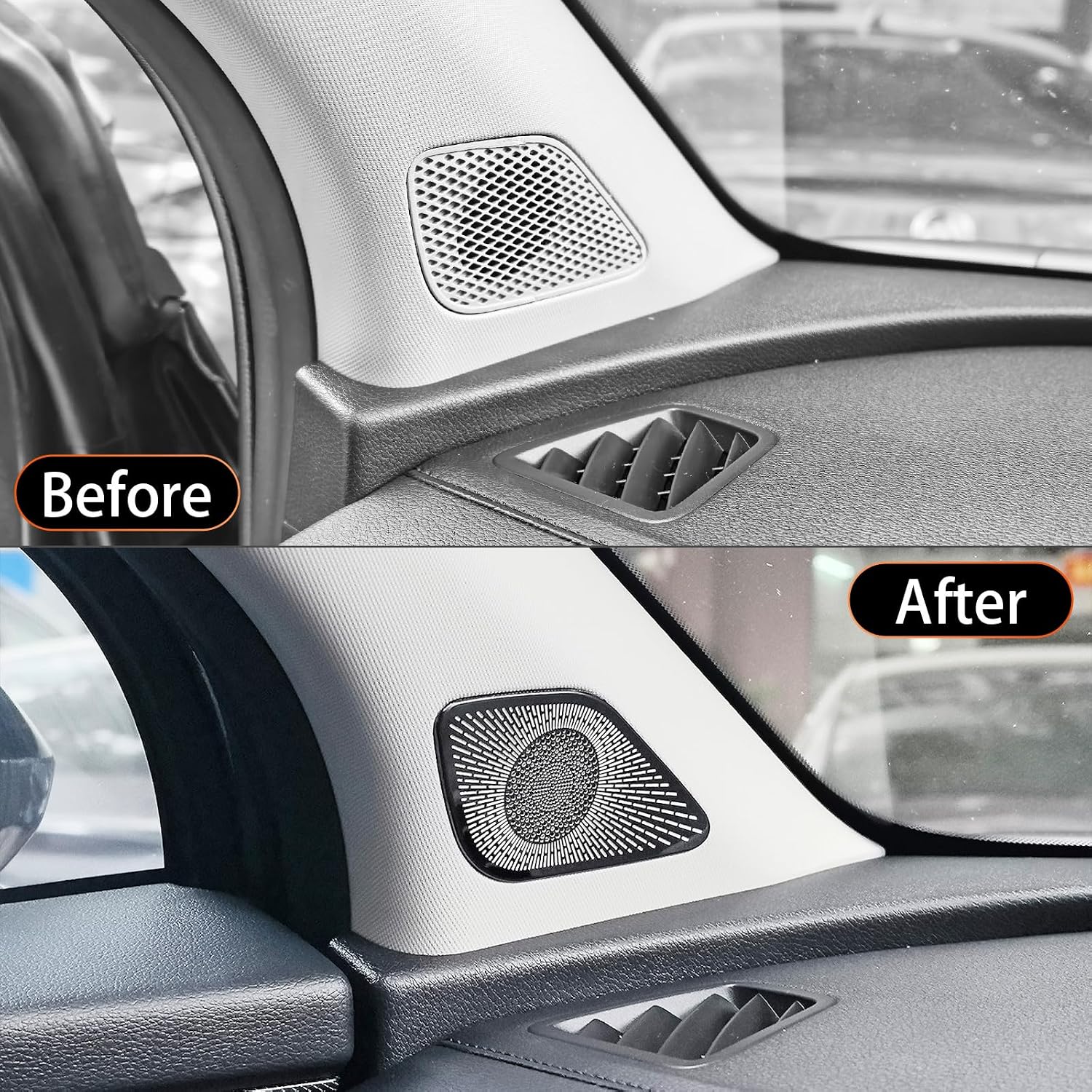 YOUTOOCAR Alloy Car Door Speaker Covers Tweeter Audio Speaker Covers Trim Compatible with Kia Sportage Accessories (Black)
