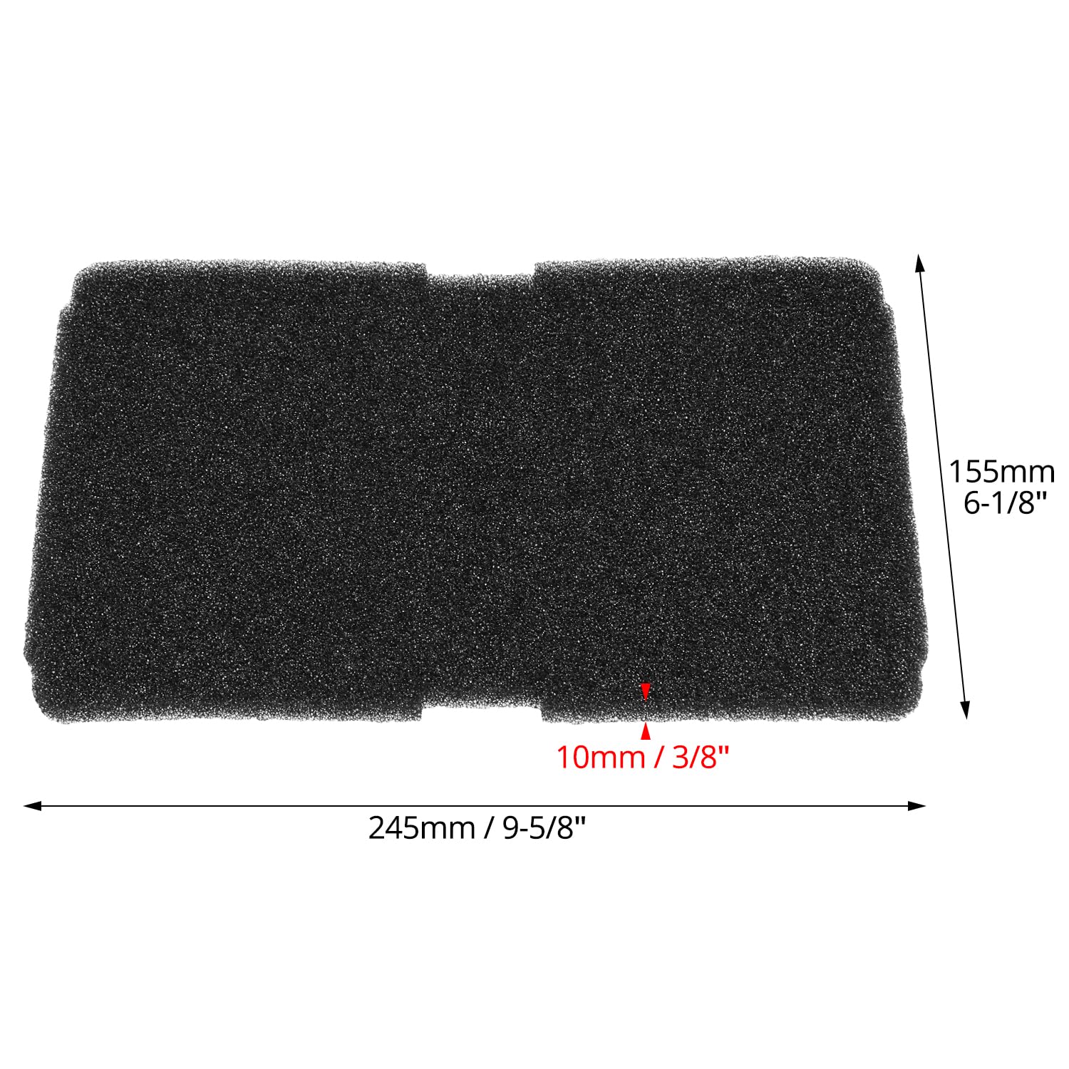 QWORK® Gąbka filtrująca do suszarki bębnowej, 240 x 155 x 11 mm, filtry do suszarki bębnowej, kompatybilna z Beko Grundig Blomberg ElektraBregenz 2964840100
