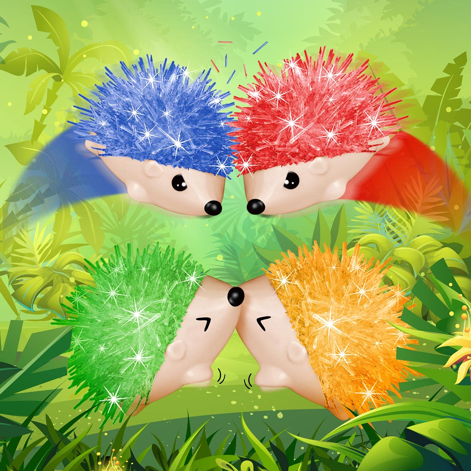 Kit de Cultivo de Cristales para Niños con Modelos de Erizo 4 Paquetes, Juego de Experimentos Científicos para Niños Niñas 6 7 8 9 10 Años
