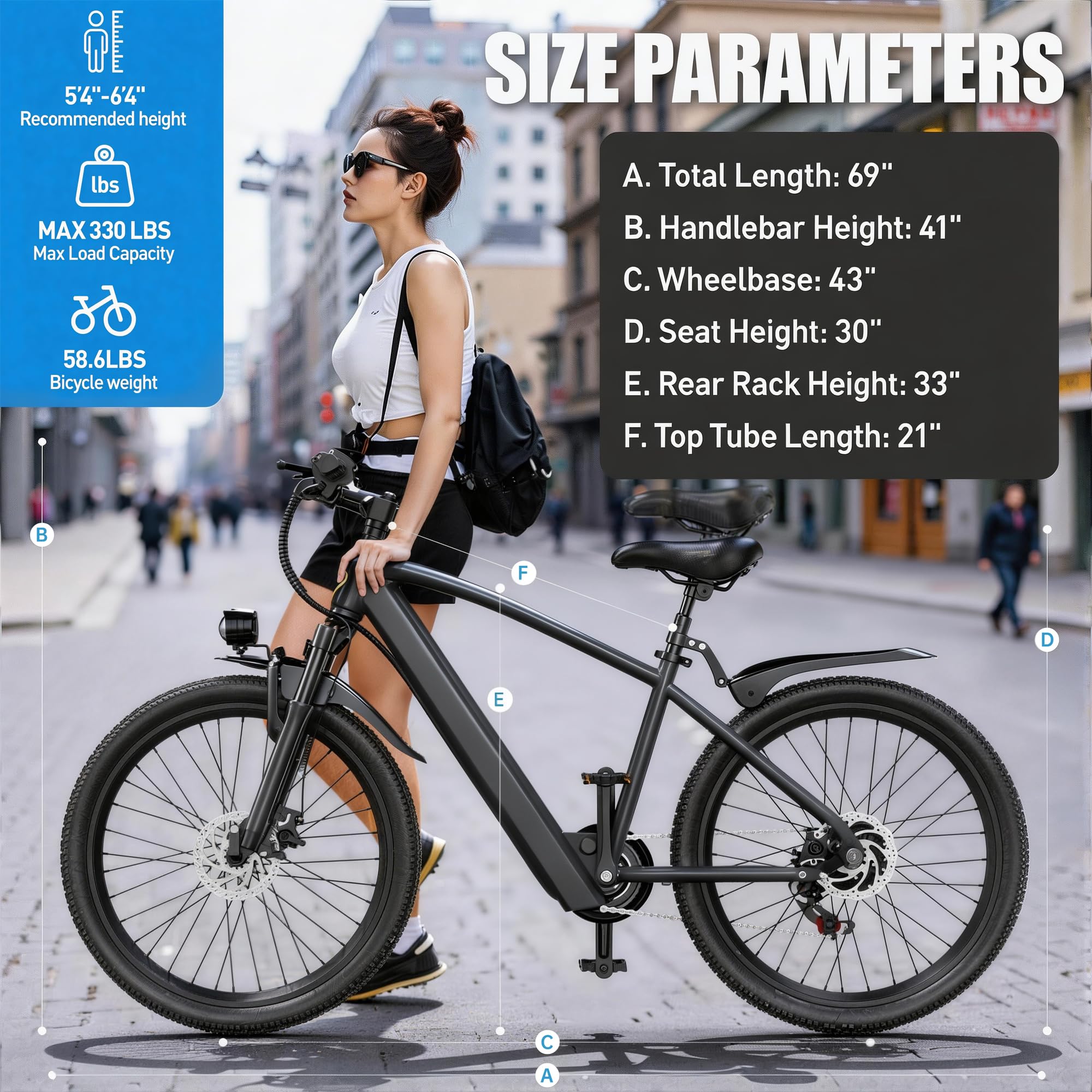 Eleglide E-Bike 26" mit 7-Gang Schaltung 250W Motor 10Ah Akku Höchstgeschwindigkeit 25km/h