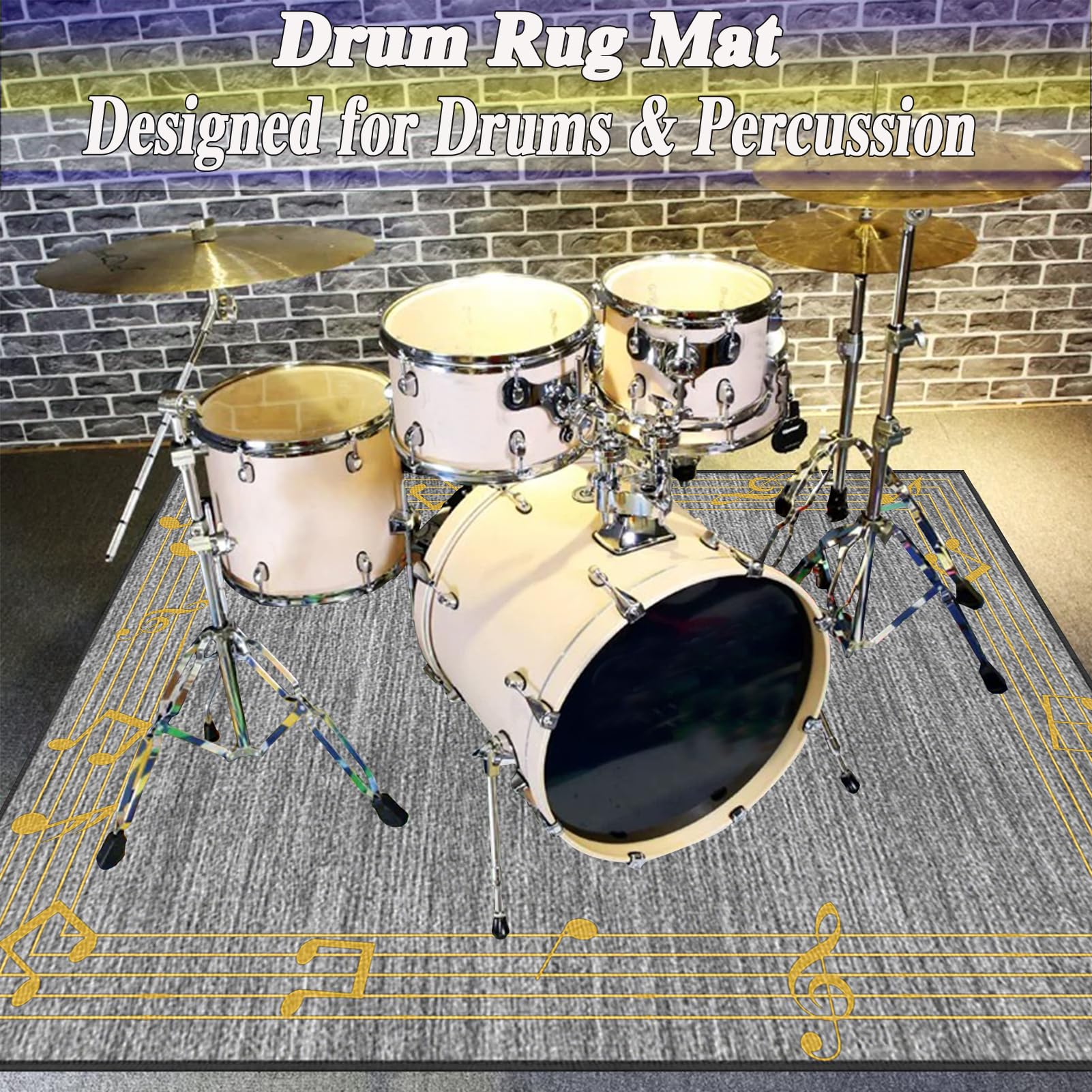 Dywanik perkusyjny, elektroniczny, jazzowy, perkusja, zestaw perkusyjny, do instrumentów perkusyjnych, mata chroniąca przed hałasem, antypoślizgowy dywanik bębnowy, 210 x 180 cm