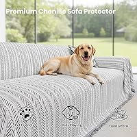 Vista 2 de Nobildonna Funda de felpilla lavable para sofá de 2 plazas, funda protectora de muebles para sala de estar, beige, 71 x 102 pulgadas