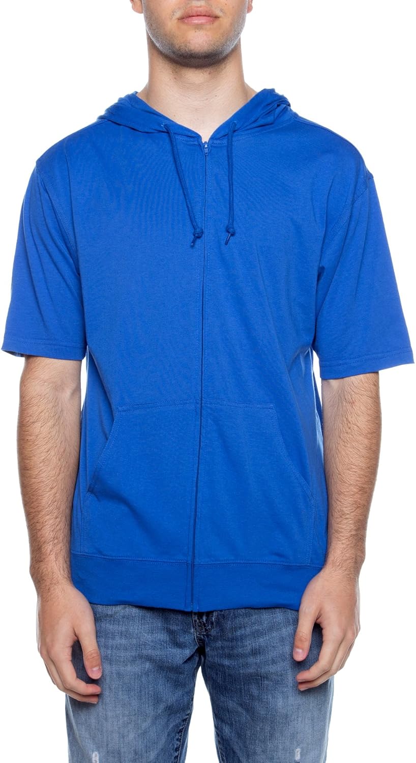 Cottonhood Unisex Casual Short Sleeve Zip Hoodie, Lightweight Jersey Zip Up Hoodie for Men and Women - Image 4