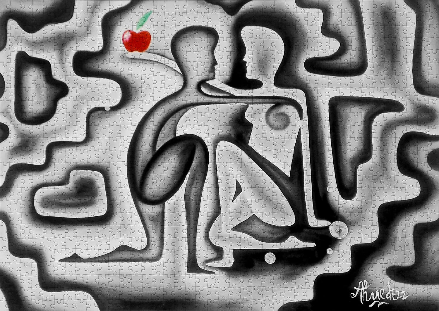 1000 Piece Jigsaw Puzzle – Adam And Eve, 68x48 Cm Assembled, Premium Cardboard, Matte Finish