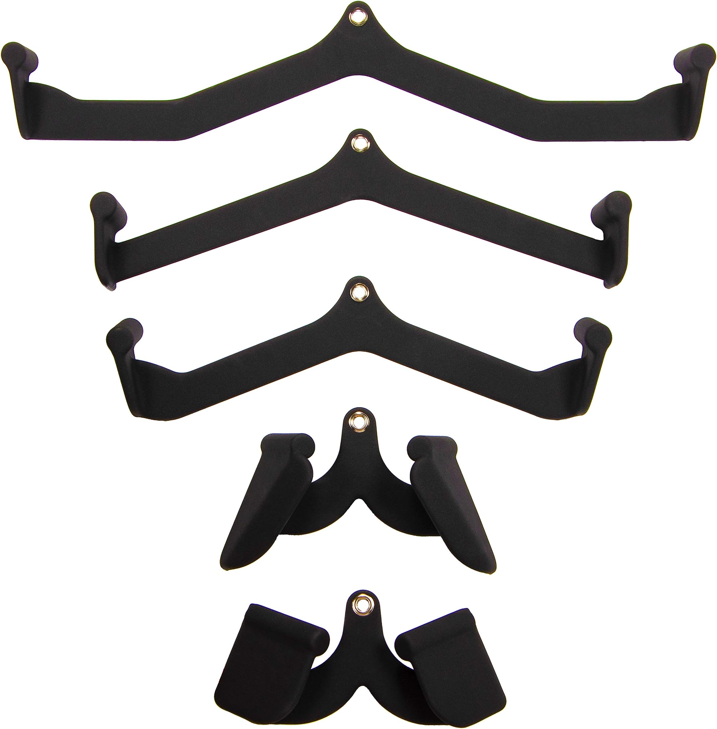 BalanceFrom Multi-Function Adjustable Power Cage with J-Hooks, Safety Straps and Optional LAT Pulldown Attachment and Cable Crossover, Cable Machine Attachments Only, 5 Pieces Black