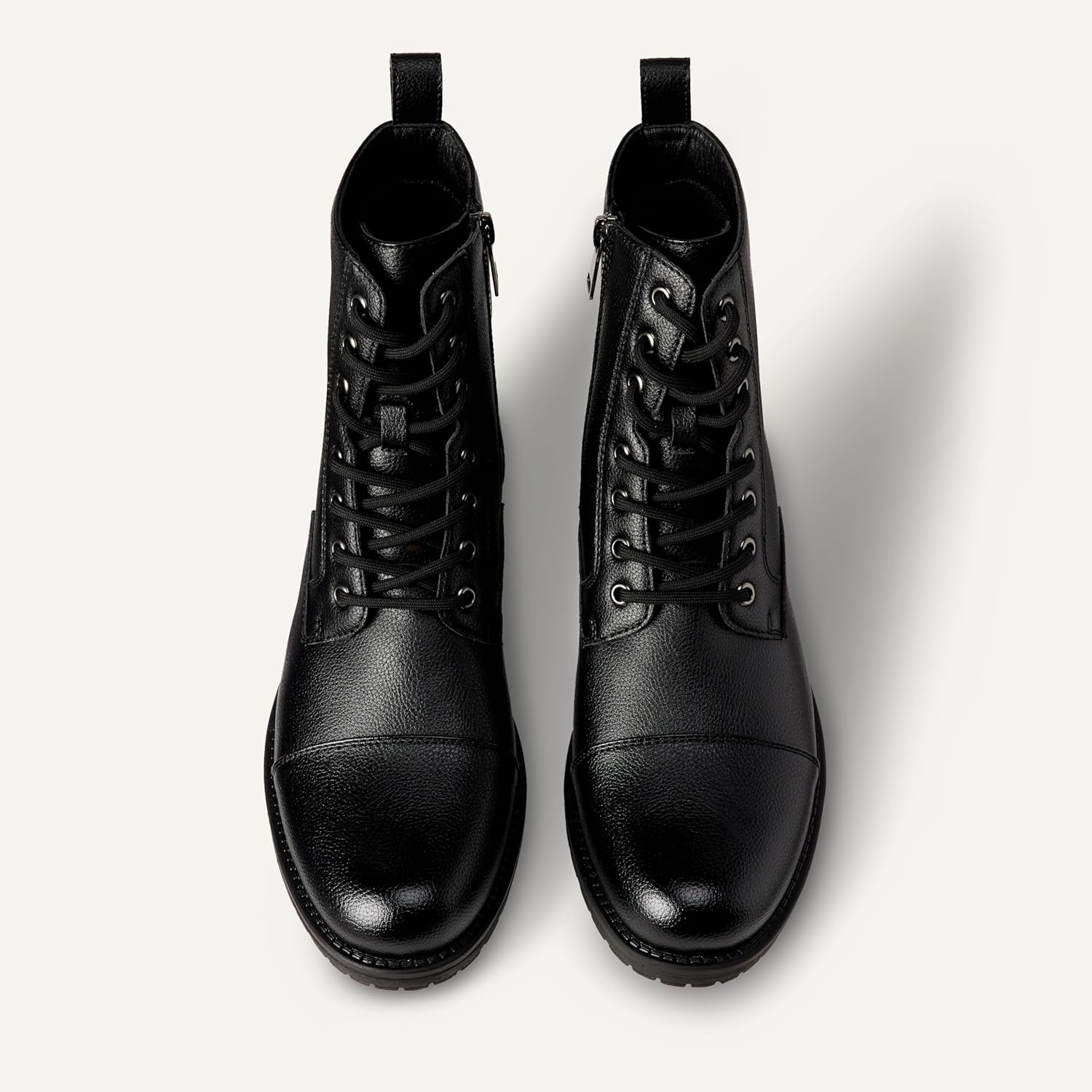 Amazon Essentials Men's Cap Toe Lace Up Combat Boots With Zipper - Image 5