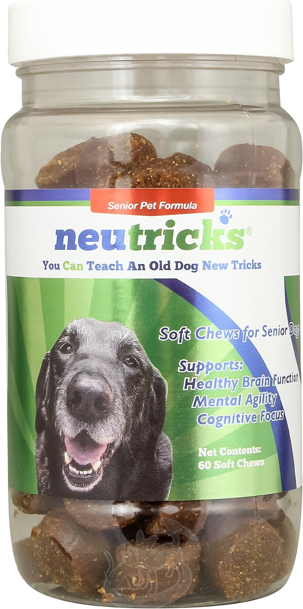 for Aging Dogs - 60 Soft Chews - Daily Supplement for Canine Brain Health and Cognitive Function in Dogs - Support Mental Agility, Focus & Attention as Dogs Get Older - Taste Dogs Love!