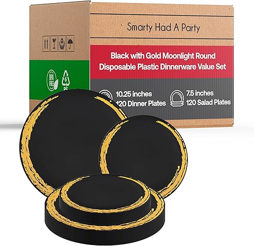 Platos de plástico desechables, vajilla redonda, suministros de fiesta, diseño de luz de luna plateada para cumpleaños, bodas y todas las ocasiones,