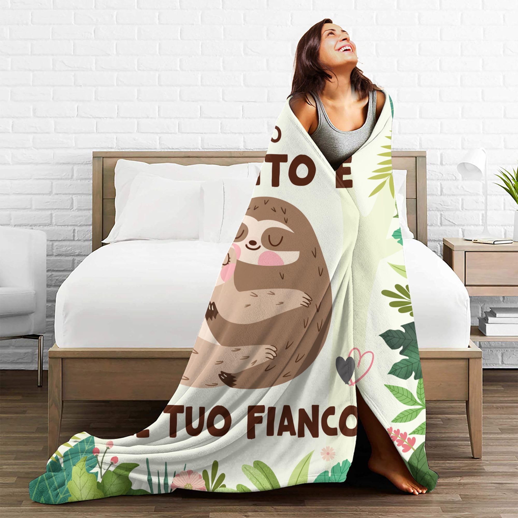 Coperta In Flanella 152x127 Cm Con Scritta D'Amore - Regalo Romantico Per Anniversario Di Matrimonio, Moglie, Fidanzata