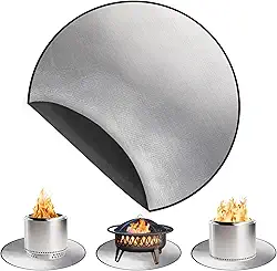 DocSafe Tapete redondo à prova de fogo de 91 cm, tapete para churrasqueira, isolamento térmico, 4 camadas, almofada de fogueira para pátio, deck, grama, gramado, escudo térmico, almofada resistente ao