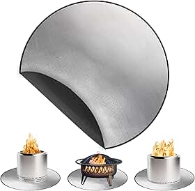 DocSafe Tapete redondo à prova de fogo de 91 cm, tapete para churrasqueira, isolamento térmico, 4 camadas, almofada de fogueira para pátio, deck, grama, gramado, escudo térmico, almofada resistente ao