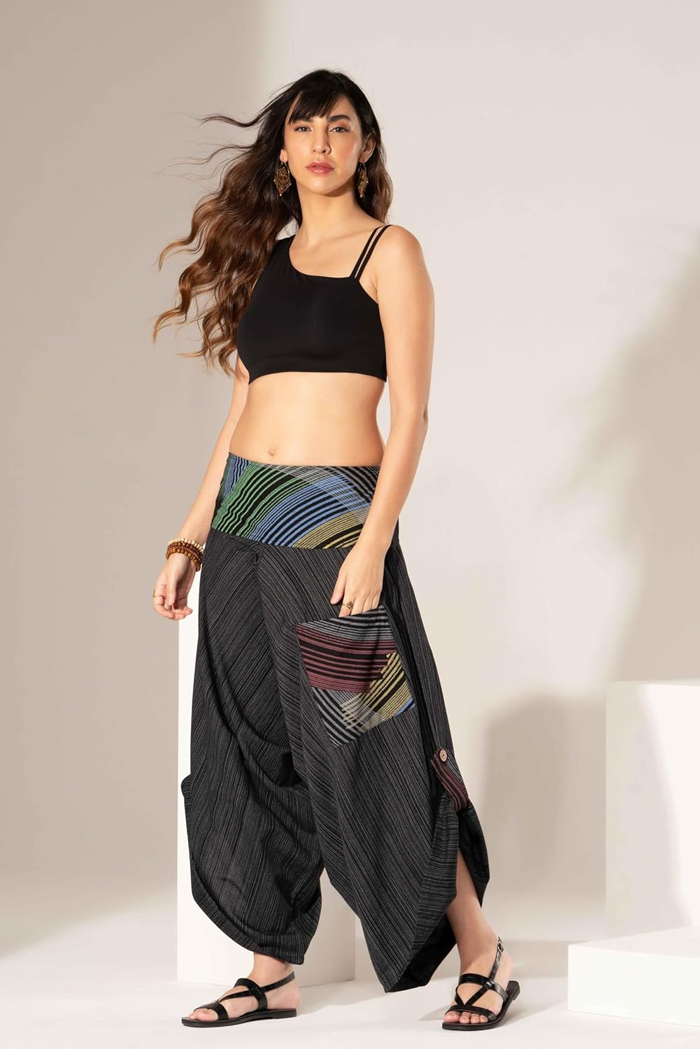 Rave Clothes for Women Palazzo Pants, Dance Yoga Pants Comfy Lounge Pants shamanic Clothing Women - Image 2