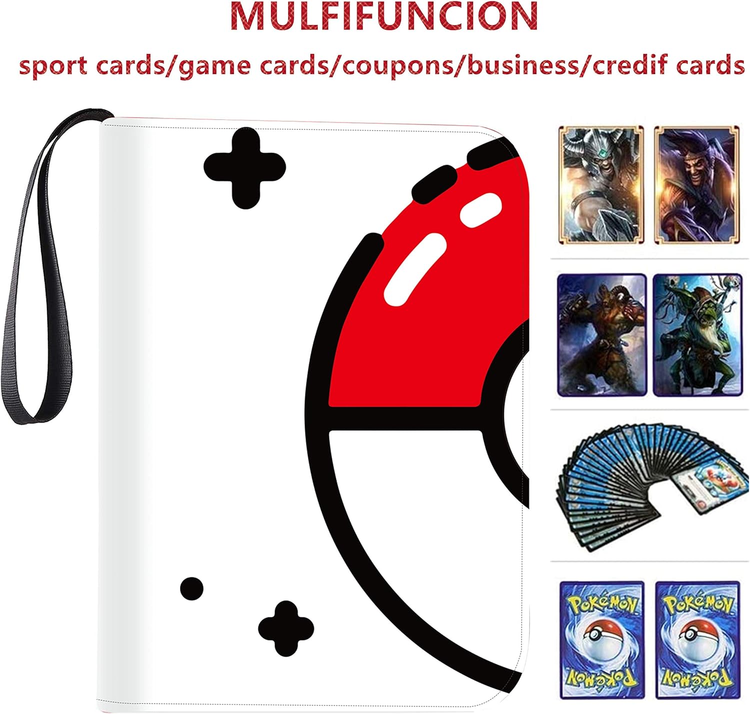 Card Binder Holder,Carrying Case Binder, Holds Up to 400 Cards - Trading Cards Collectors Album with 50 Premium 4-Pocket Pages : Toys & Games