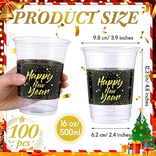 Miniatura 2 de Gerrii 100 vasos de plástico de 16 onzas para fiesta de Año Nuevo, suministros de fiesta de Año Nuevo chino 2024, vasos desechables para fiesta de