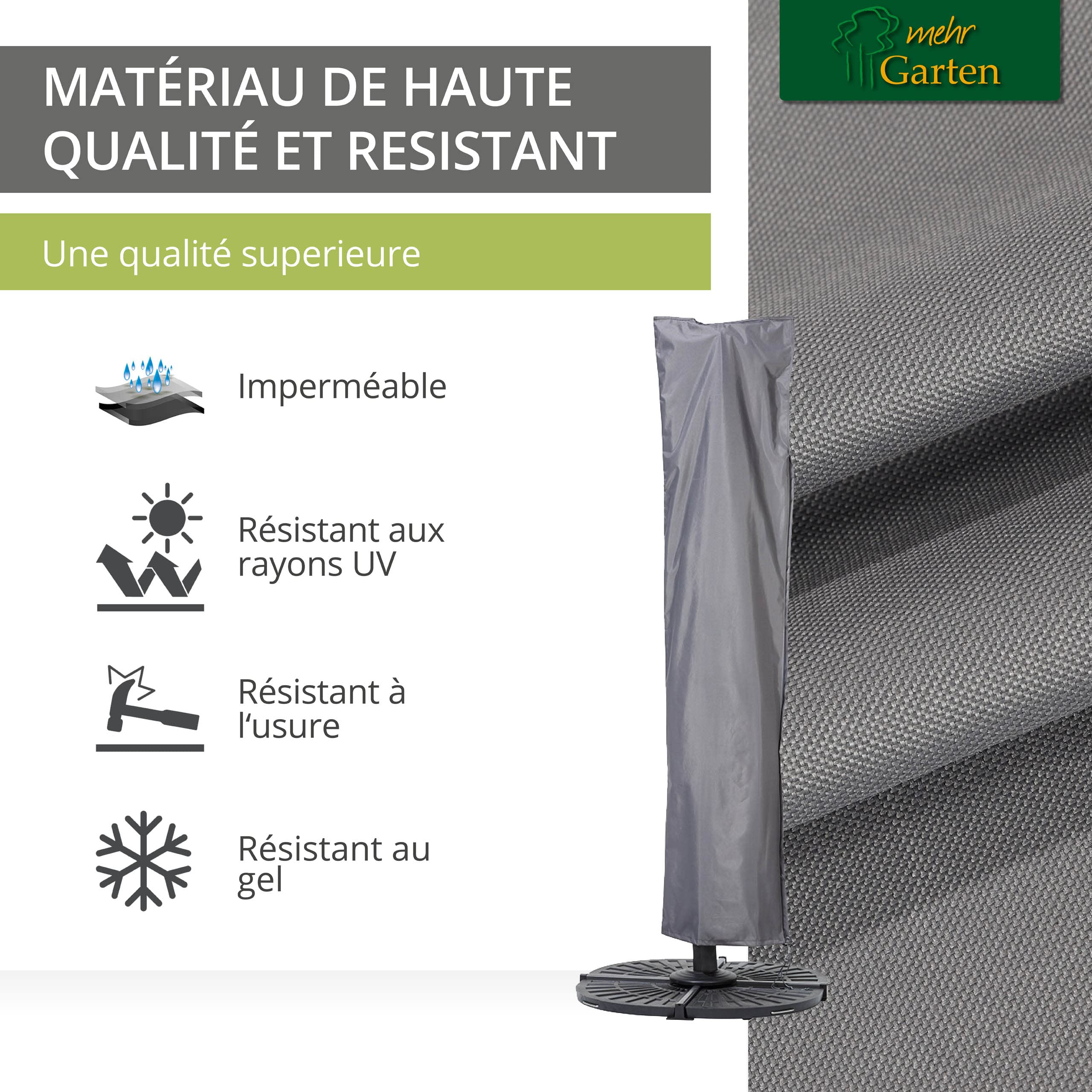Housse parasol déporté droit 250x63/57 cm