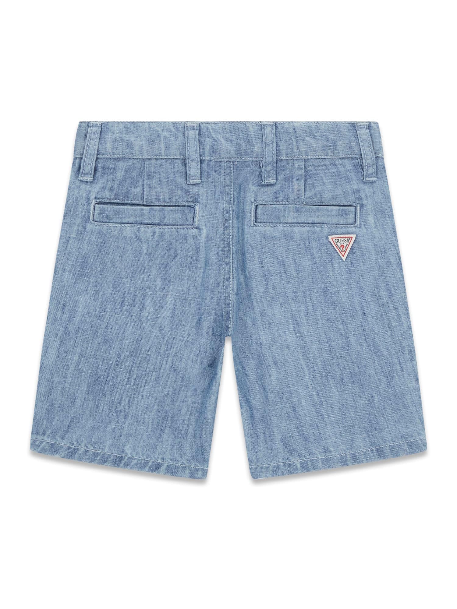 Guess Bermuda da ragazzo in chambray misto lino ecologico
