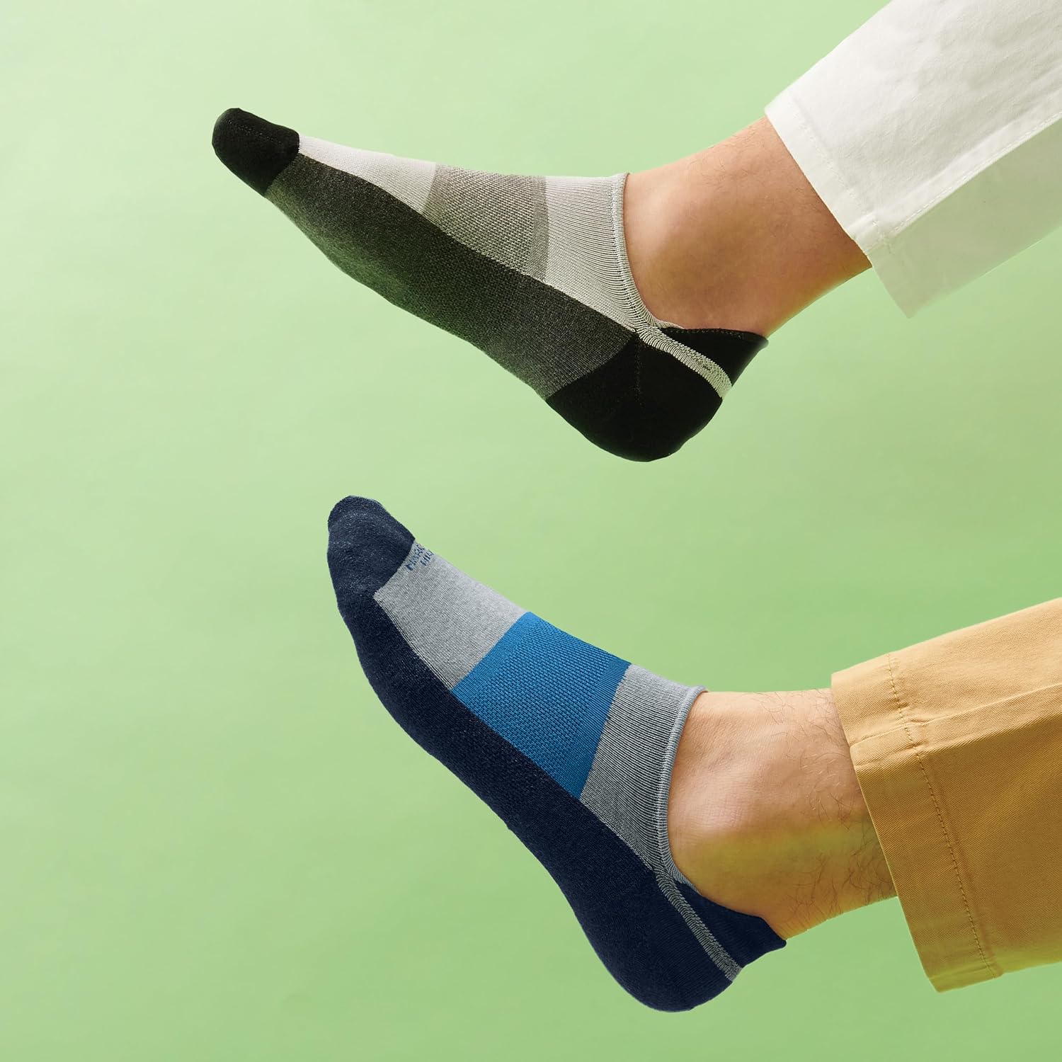 Marcoliani Milano Made in Italy - Sneaker Mens No Show Always Stay Up | Microcushion Technology | Cotton Color blocking