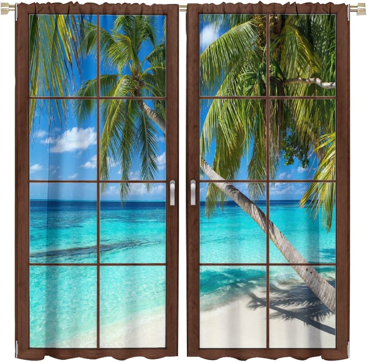 Rideaux 3D design moderne paysage arbres pour décoration de maison