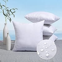 MIULEE 4 Pack 18x18 Water-Resistant Outdoor Pillow Inserts - Premium 7D Fiber Square Throw Pillow Stuffers for Patio Porch Furniture