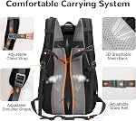 30L Skateboard Backpack, Lightweight Hiking Backpack with Chest Strap, Waterproof Travel Daypack for Skateboard Sport