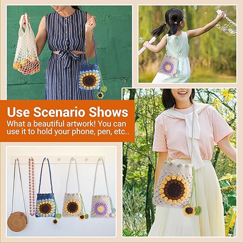 Miniatura 7 de Fedmut Kit de ganchillo para principiantes, kit de ganchillo para adultos principiantes con tutoriales en video paso a paso, el kit de iniciación de