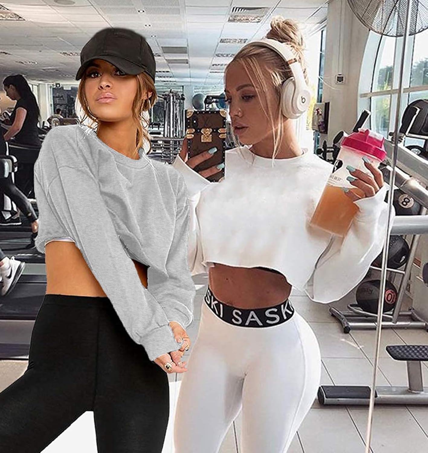 Kyerivs Casual Crop Sweatshirt for Women Crewneck Cropped Shirts Workout Long Sleeve Crop Tops - Image 2