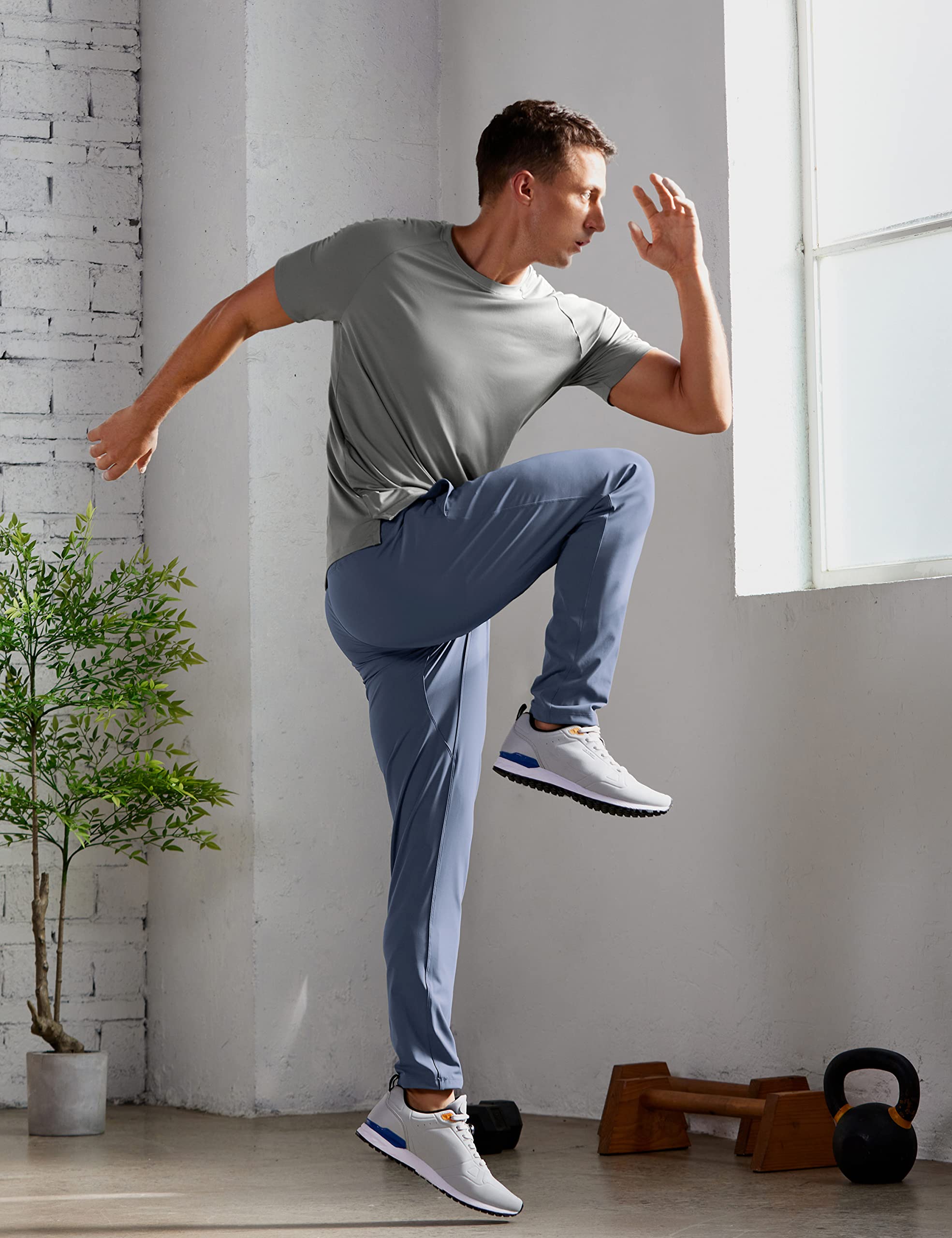 CRZ YOGA Joggers Leggeri da Uomo Pantaloni da Viaggio per Escursionismo Atletico con Tasche - 76 cm