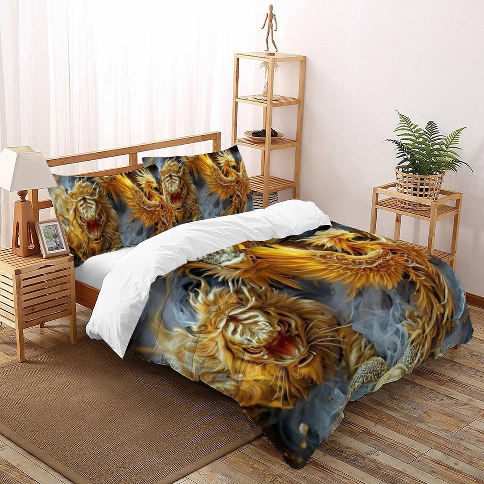 Housse de couette double microfibre Animaux Land 200x200cm