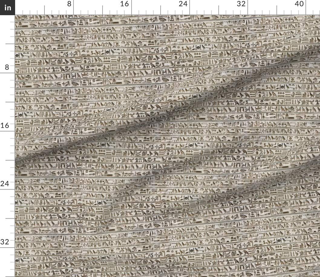 Spoonflower Fabric - Brown Stripes Egyptian Stone History Ancient Education Printed on Petal Signature Cotton Fabric by The Yard - Sewing Quilting Apparel Crafts Decor