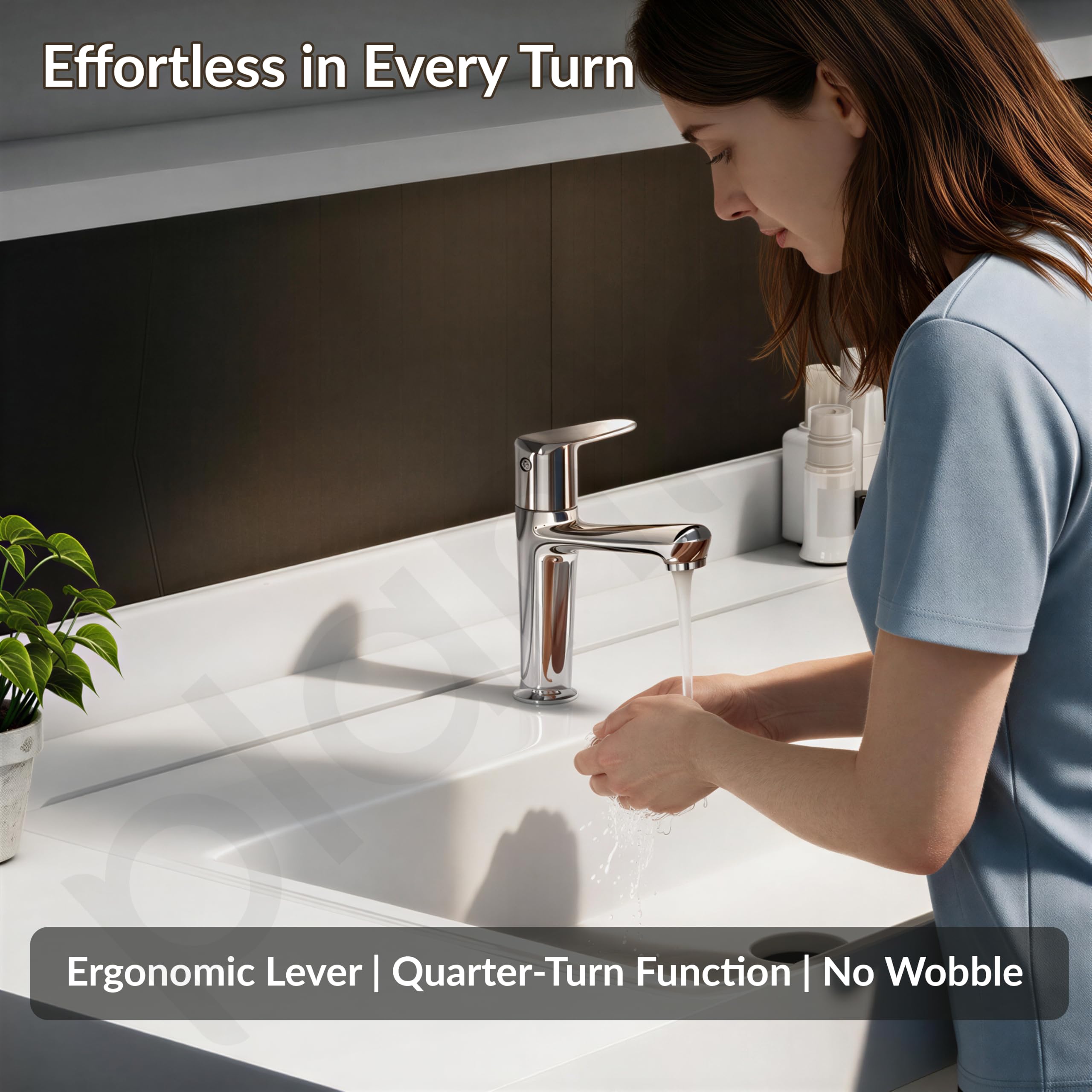 Plantex Brass Basin Tap - Chrome Finish -7