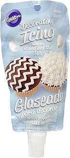 Icing Pouch with Tips, 8-Ounce, White