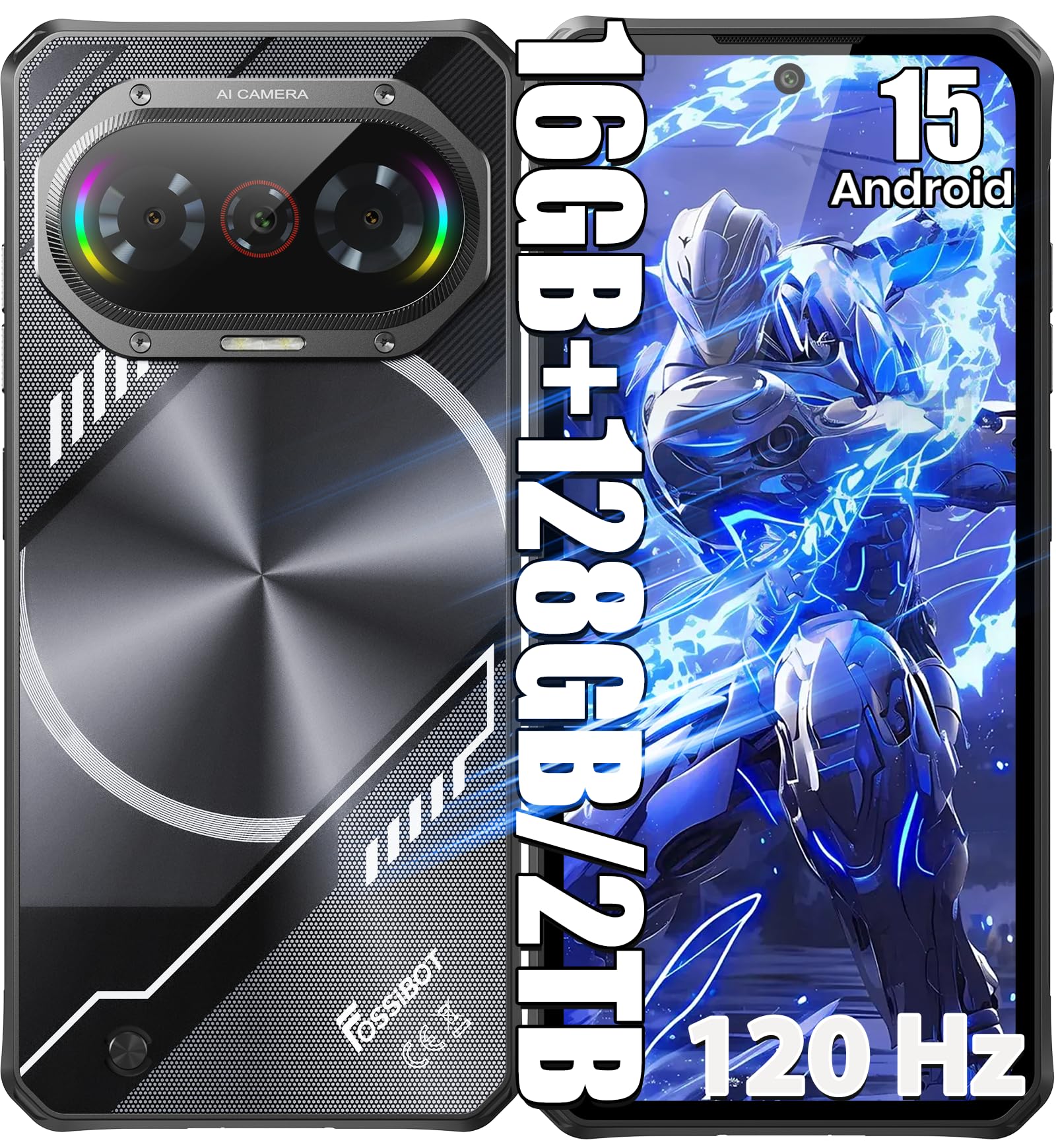 フォンフォン Amazon.com: FOSSIBOT F114 Rugged Phone Unlocked, 120Hz HD+ Display