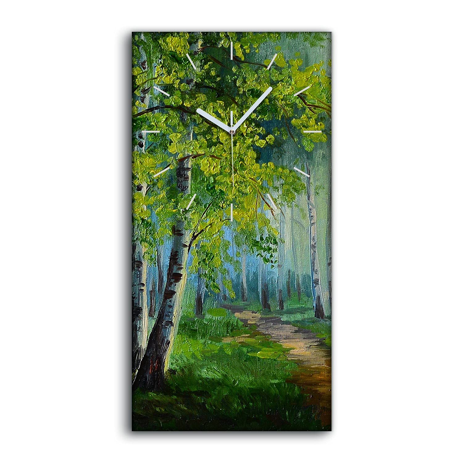 Horloge sur Toile Art Moderne Salon Décoration Murale Horloge Forestière 30x60