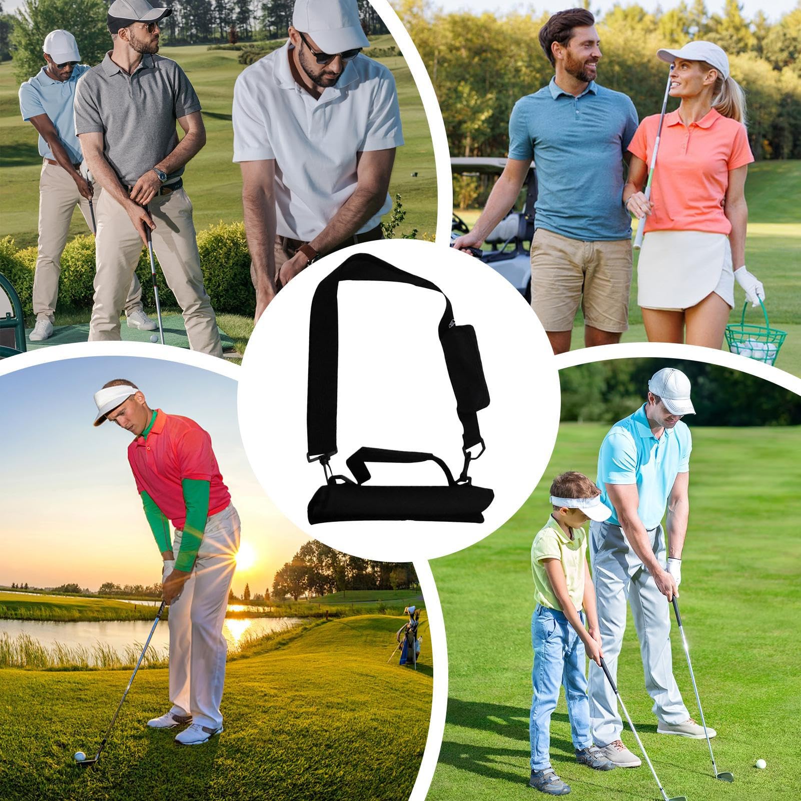 Bolsa De Golf Ligera | Bolsas De Golf Portátiles | Impermeable Y Plegable con Capacidad para 8-10 Palos Destinada A Entrenamiento En Interiores Deportes De Campo Y Estudiantes Atletas