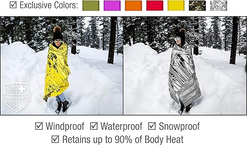 Miniatura 6 de Mantas térmicas de mylar para emergencias, 4 unidades incluye una manta dorada diseñada para la NASA perfectas para exteriores, para hacer