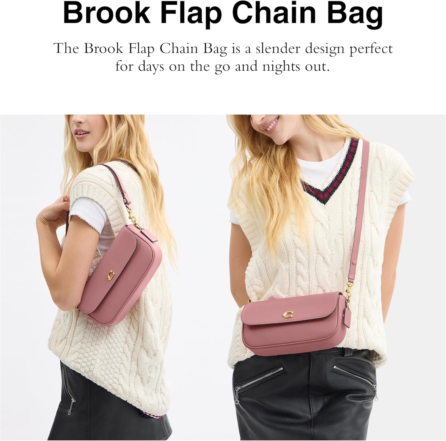 Refined Calf Leather Brook Flap Chain Bag - Image 3