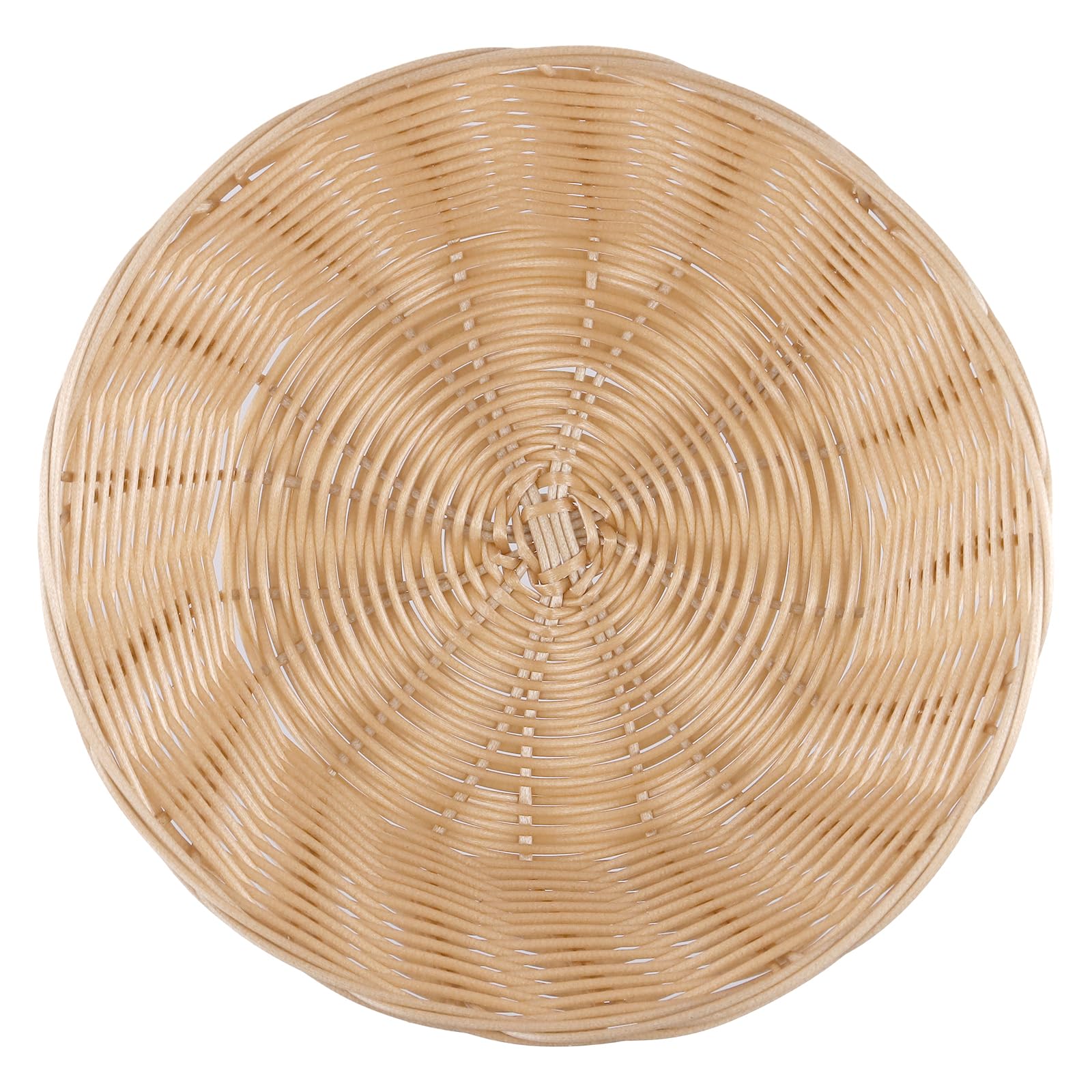 FUNSUEI Set di 12 Cestini per Pane Rotondi in Plastica, Multiuso per Hotel, Ristorazione e Casa, 22 x 6 cm, Giallo