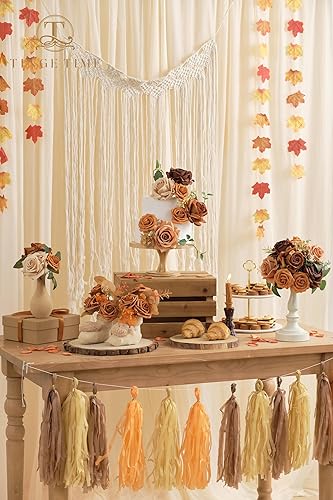 Miniatura 7 de TINGE TIME Juego de Caja Combo de Flores Artificiales 16 Piezas, Rosas Artificiales de Seda con Tallo para Ramos de Boda DIY, Centros de Mesa, Baby