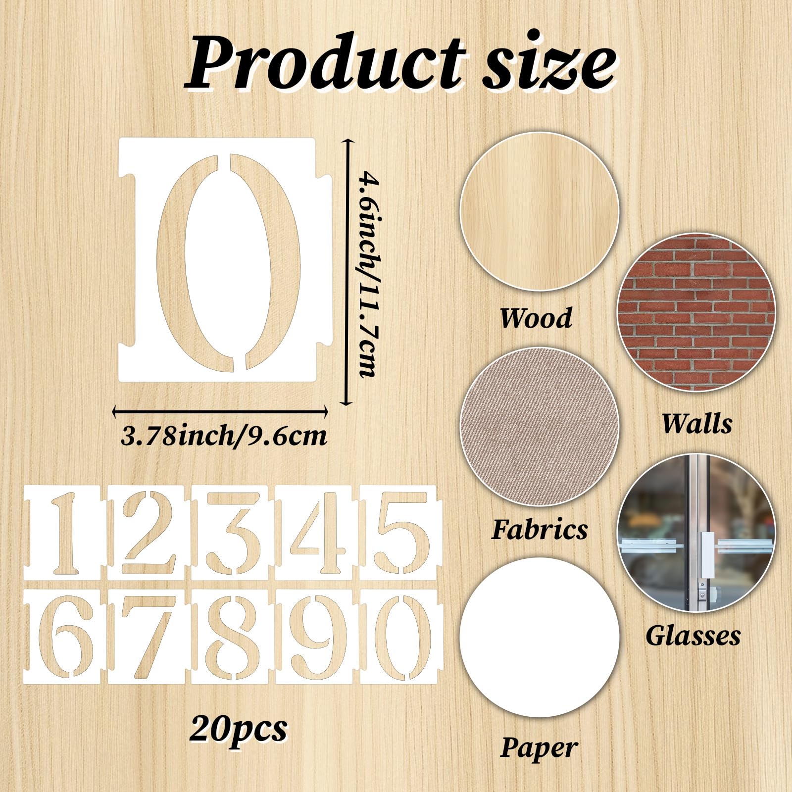 20 sztuk szablonów z liczbami 10 cm (0-9), zestaw szablonów do malowania adresowego, szablony wielokrotnego użytku do malowania adresowego DIY, skrzynki na listy, ściany, tabliczki